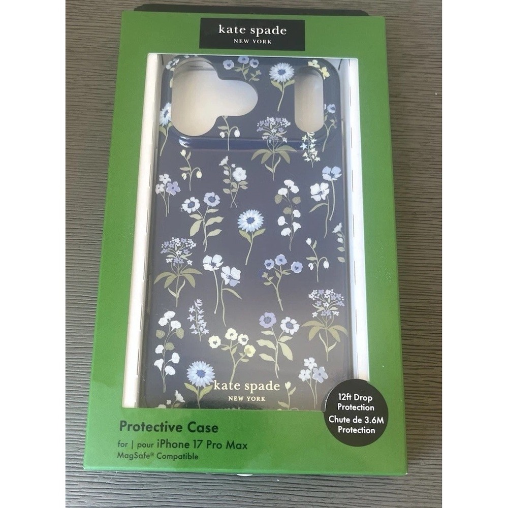 Kate Spade NY Case for iPhone 17 Pro Max Dark Blue/Floral RARE New